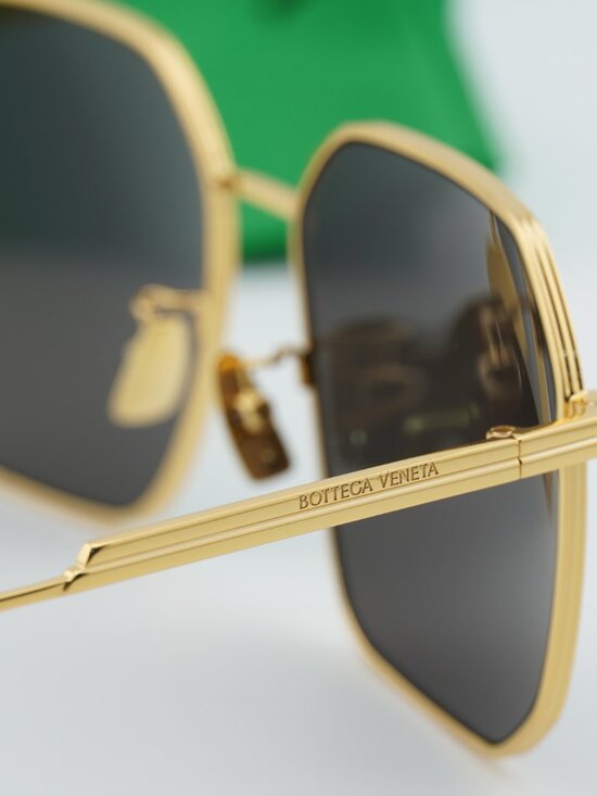 Bottega Veneta BV1108SA 001 Square Sunglasses - Gold / Grey main image 10